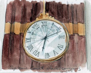 SCOTUS clock spinning after Daylight Saving reset.