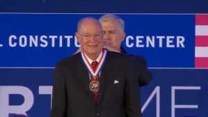 Gorsuch presents Kennedy with Liberty Medal