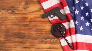gun gavel american flag