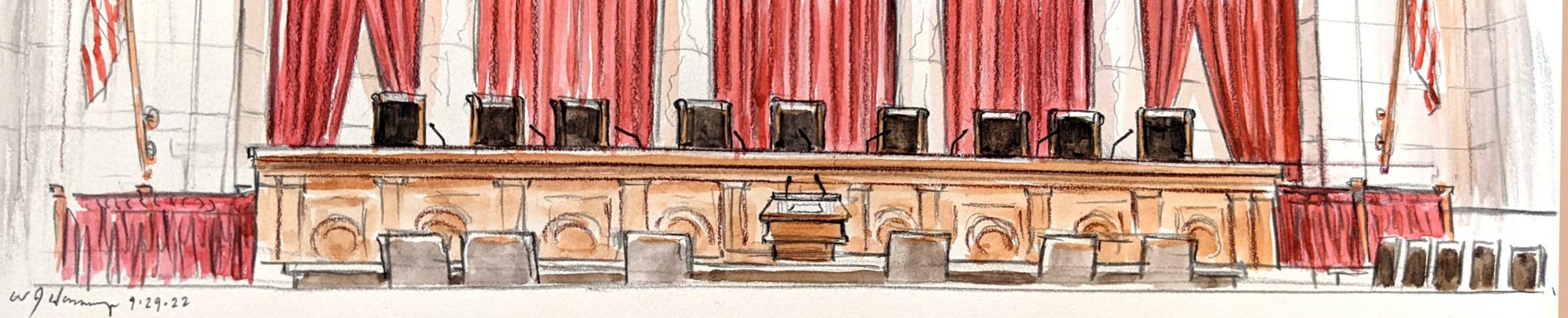 Sketch of the Supreme Court bench