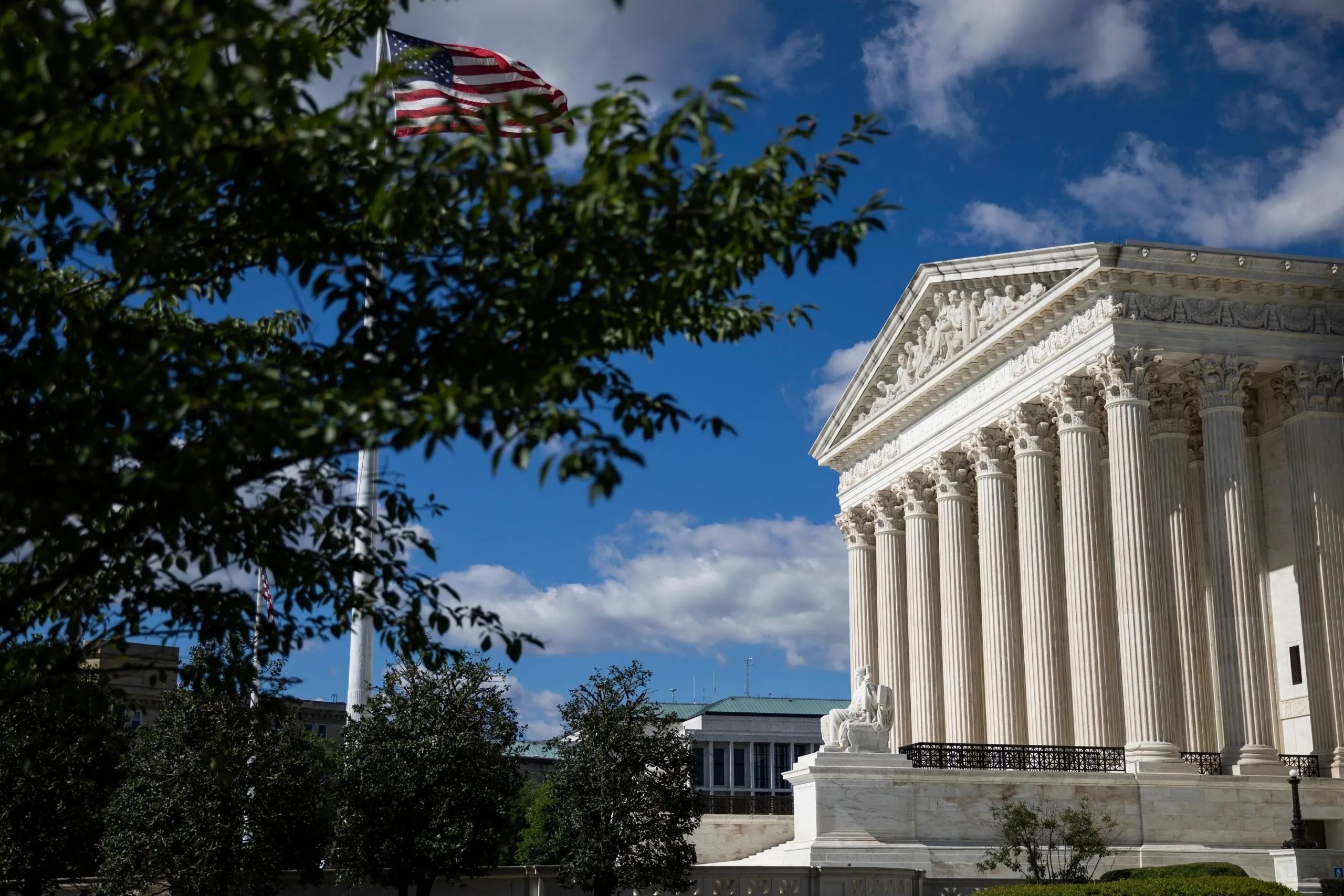 Supreme Court building is pictured on a sunny day in Washington, D.C.